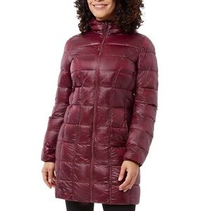 NWOT Aventure 3/4 Length Puffer Zip-Up Lightweight Hooded Jacket/Coat, Size L